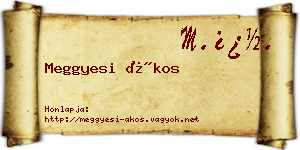 Meggyesi Ákos névjegykártya